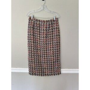 Halogen Black Multi Callie Tweed Pencil Skirt‎ Size 10 Womens Lined
